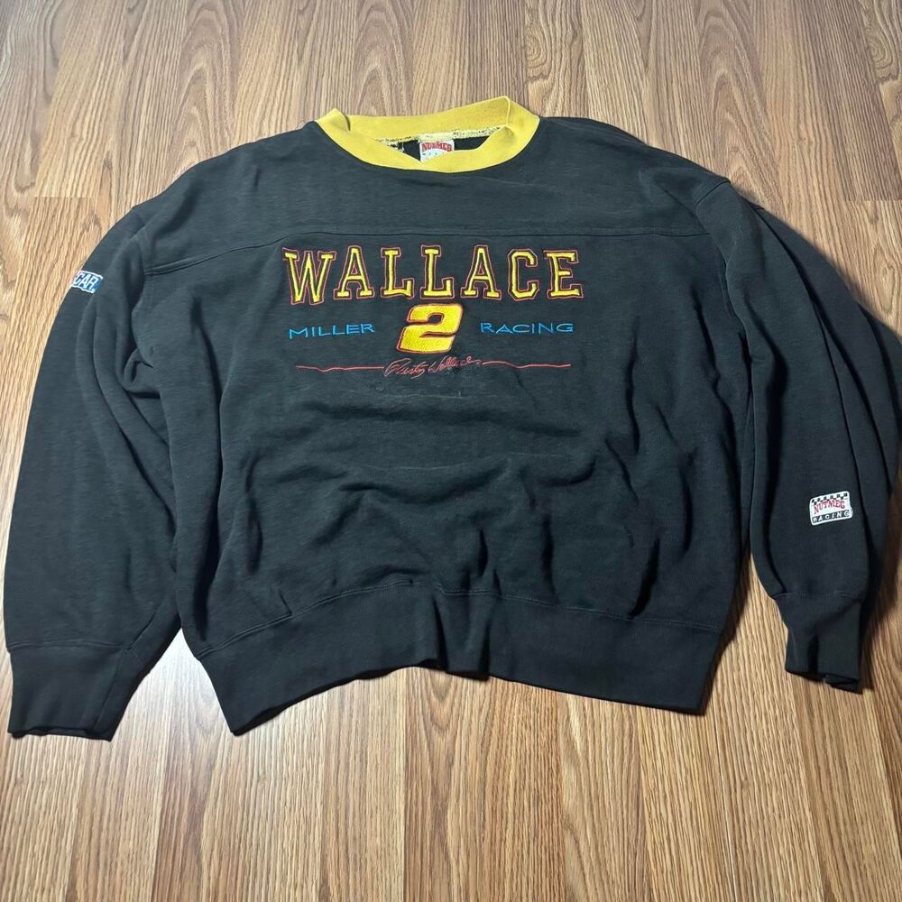 Nutmeg Men's Black and Grey Sweatshirt